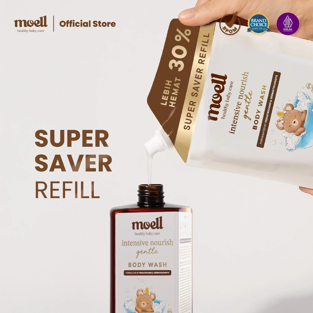 Moell Gentle Sabun Mandi Bayi Anak Kemasan Refill 500gr 2